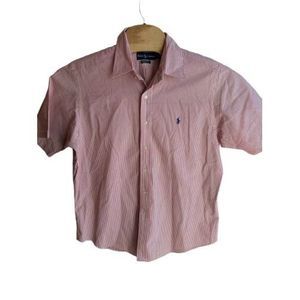 Mens Ralph Lauren classic fit striped shirt sleeve button‎ down shirt XL